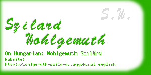 szilard wohlgemuth business card